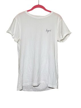 Maison Labiche Mens Legend White T-Shirt Plain Basic Elevated Tee Embroidered M